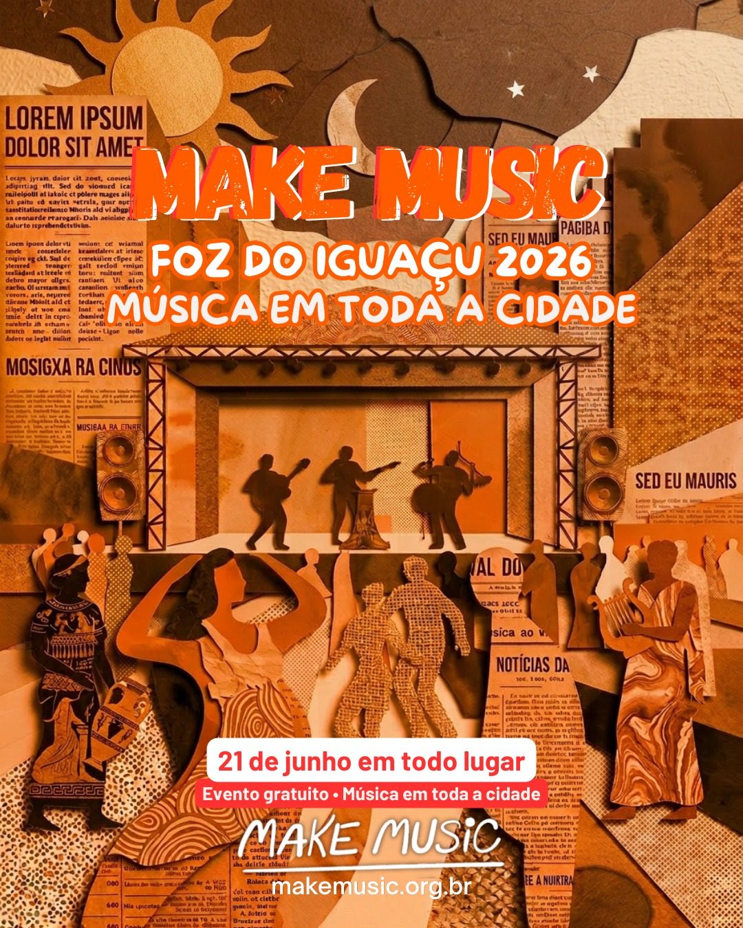 Promotion du Make Music Day Foz 2026 dans les espaces publics