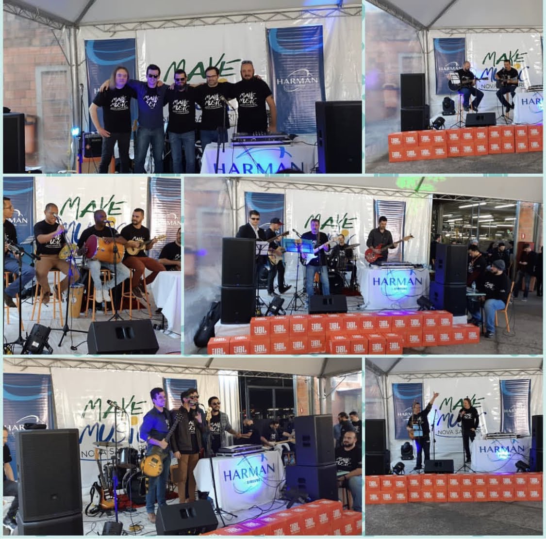 Empresa parceira ativando música durante o evento